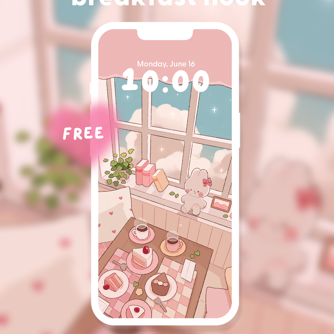 breakfast nook wallpaper freebie 🍰💗