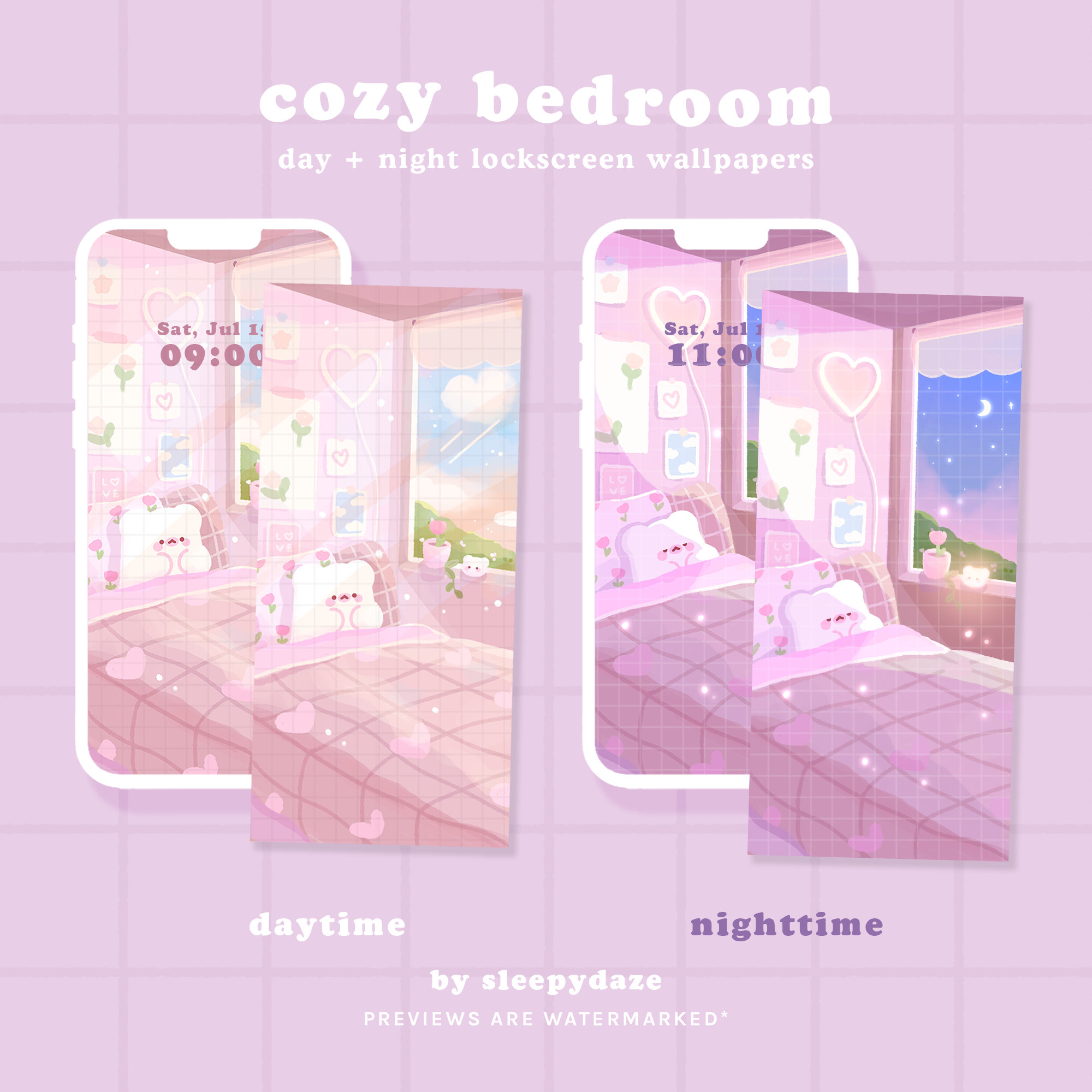 Cozy Bedroom ☁️ Lockscreen Wallpaper Pack