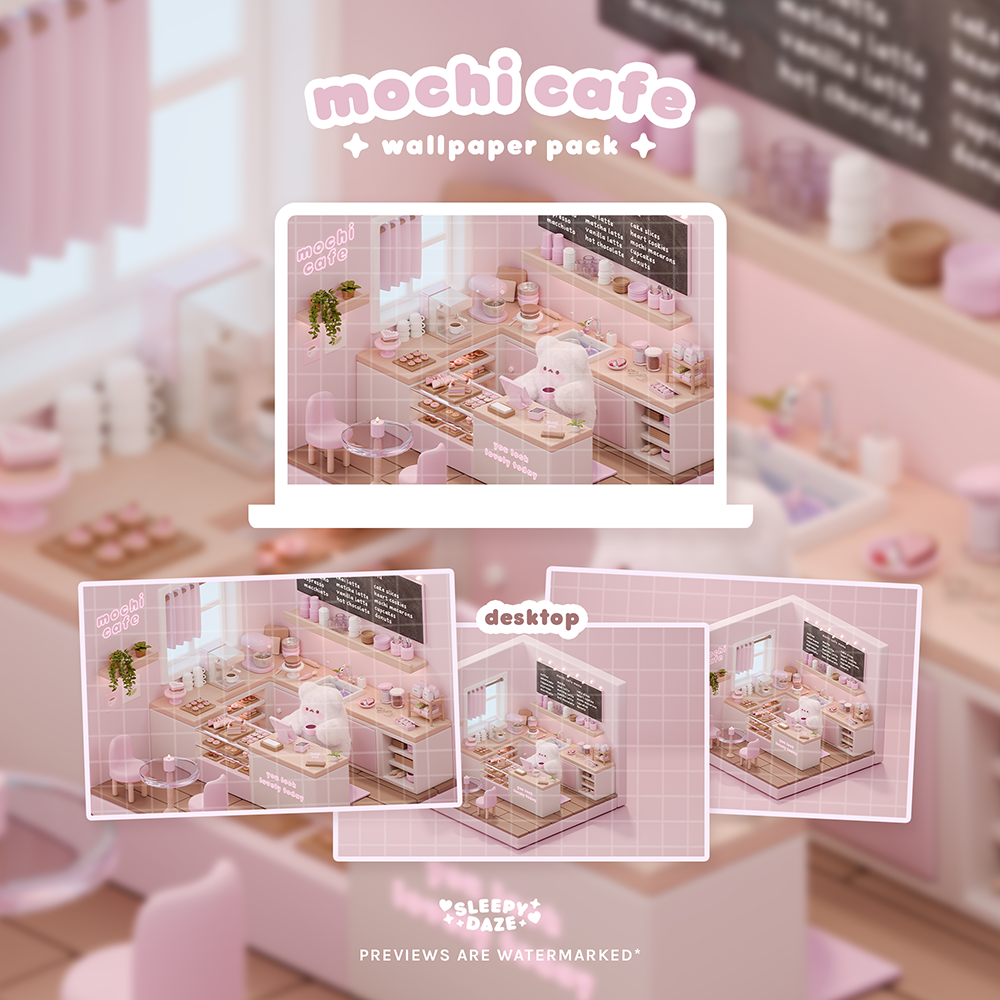 Mochi Cafe 🍓🍰 Wallpaper Pack