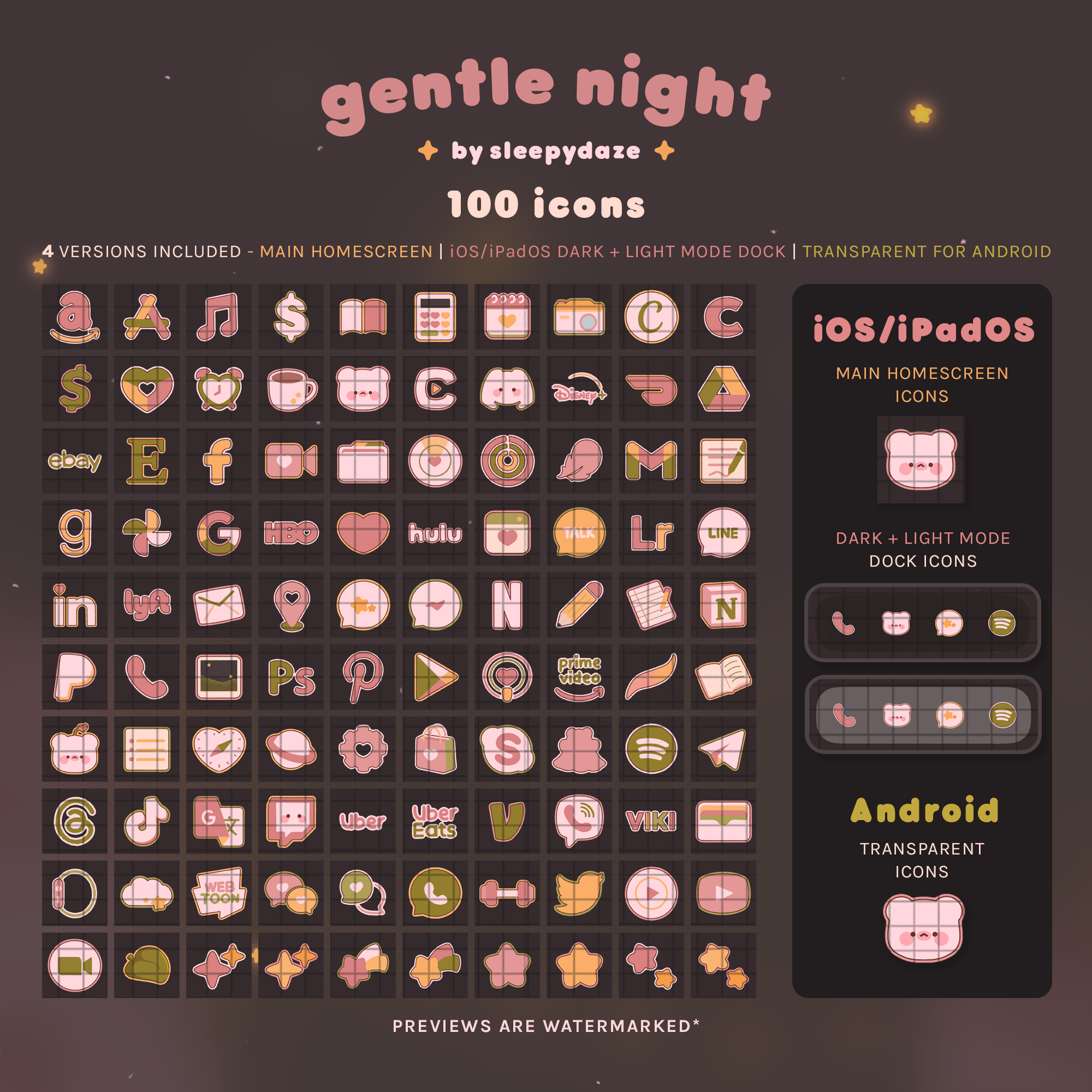 Gentle Night 🌟🍃 iOS / iPadOS / Android Theme