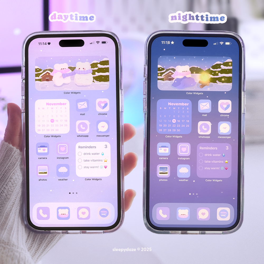 Winter Wishes ❄️💜 Day to Night Theme