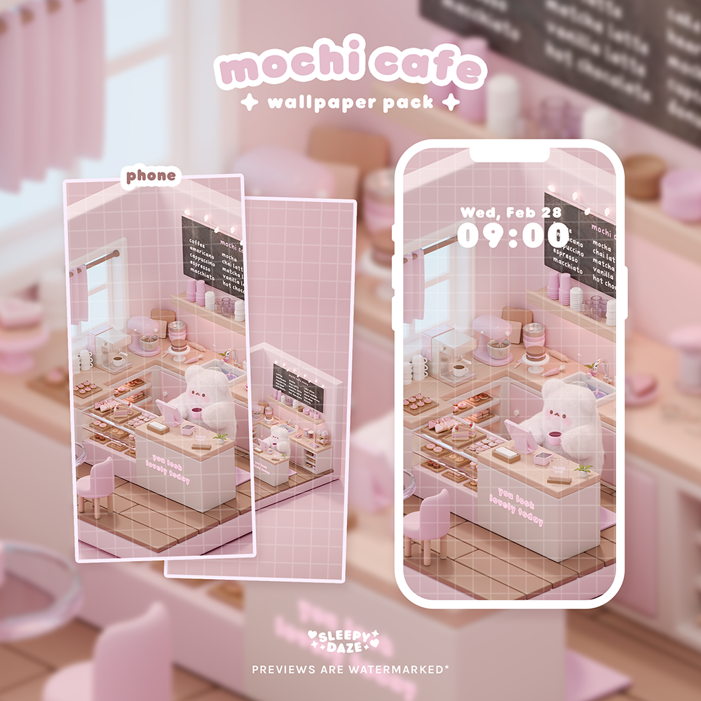 Mochi Cafe 🍓🍰 Wallpaper Pack