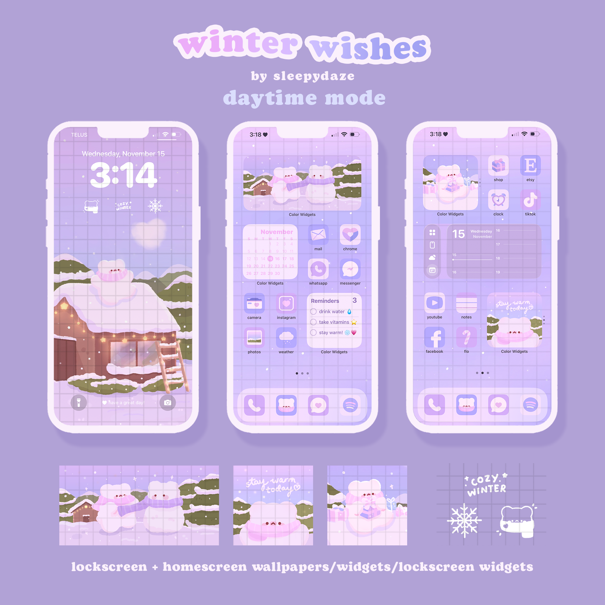 Winter Wishes ❄️💜 Day to Night Theme