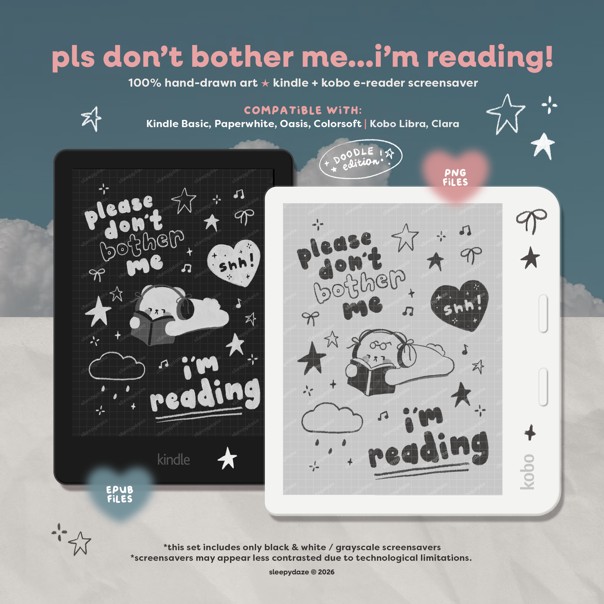 [Doodle Edition] I'm Reading ✏️⭐️ Kindle / Kobo Screensaver