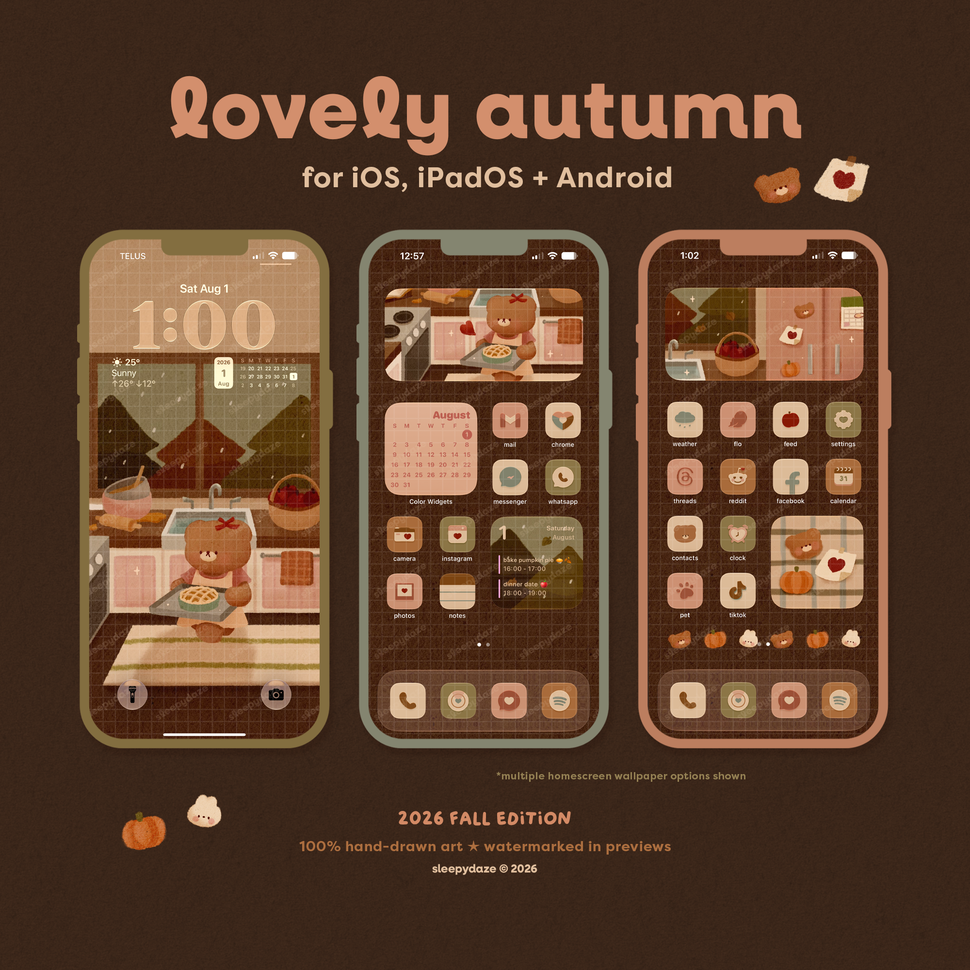 Lovely Autumn 🥧🌧️ iOS / iPadOS / Android Theme