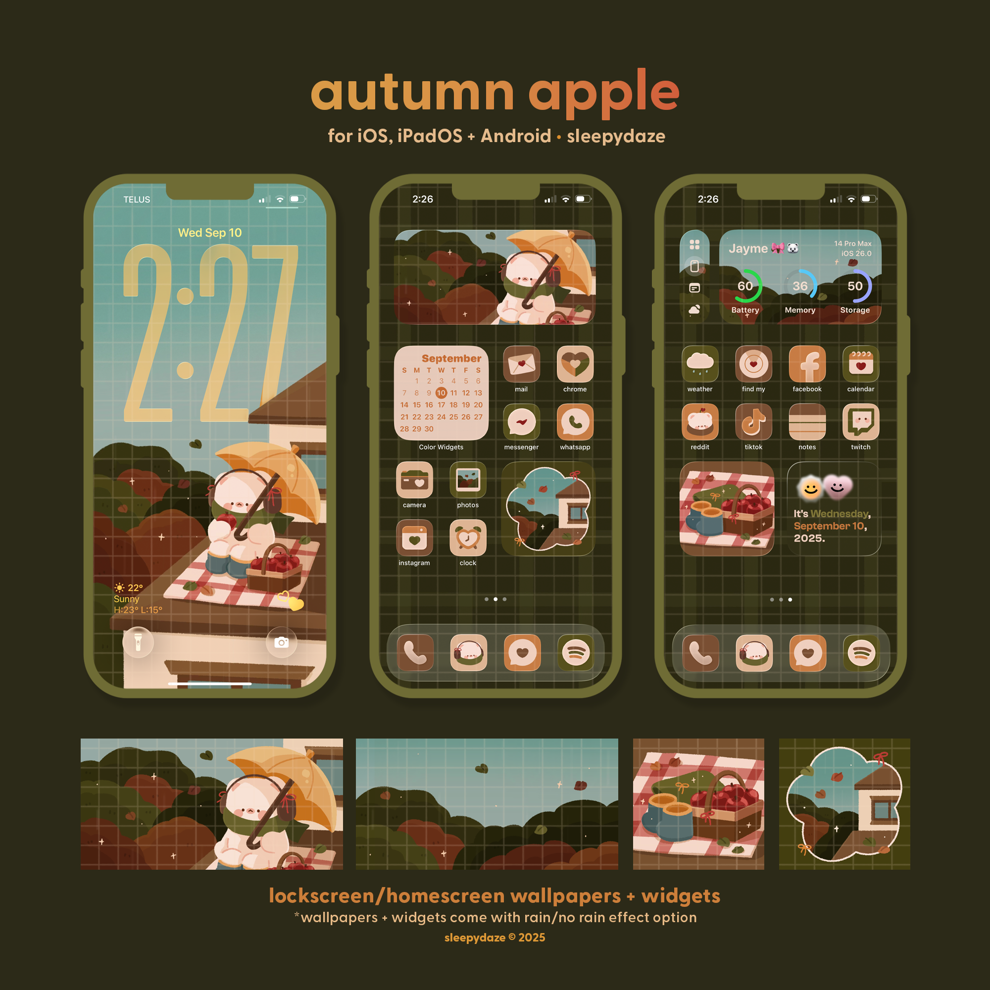 Autumn Apple 🍎🍃 iOS / iPadOS / Android Theme