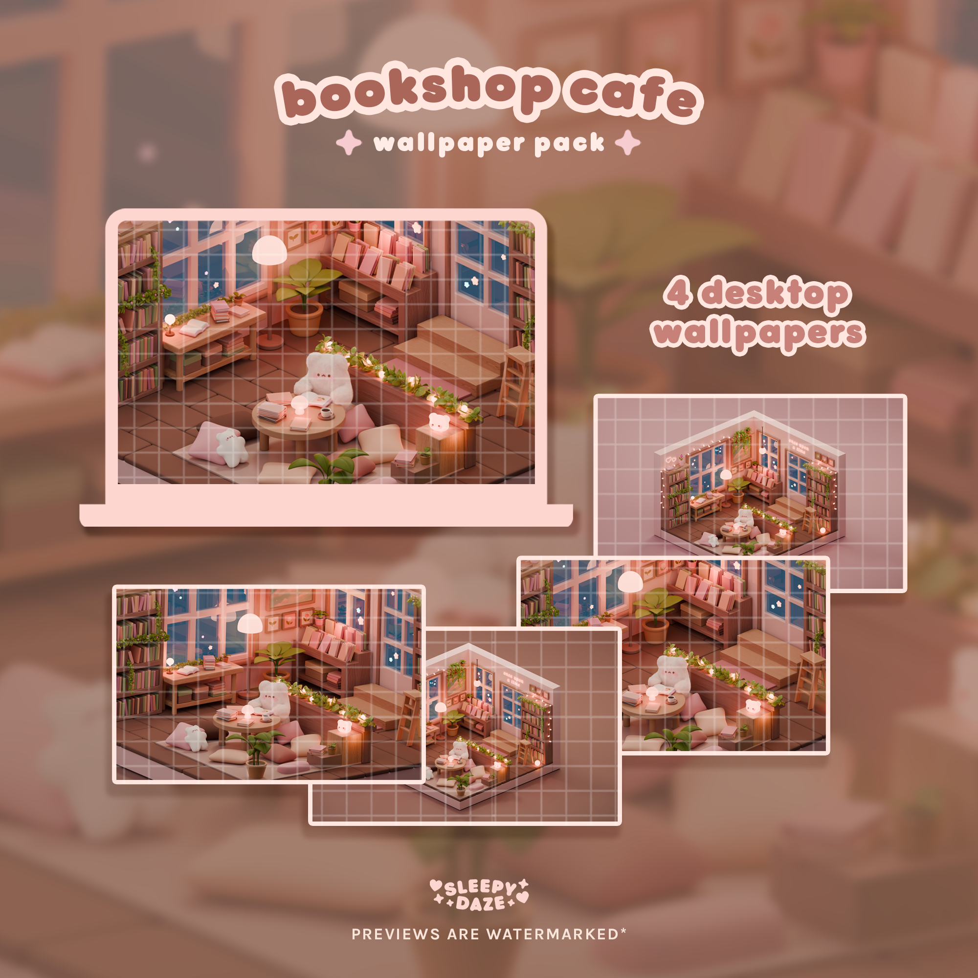 Bookshop Cafe 📚☕️ Wallpaper Pack