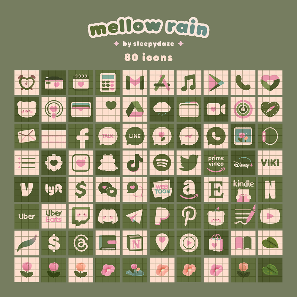 Mellow Rain 🌲🌧 iOS / iPadOS / Android Theme