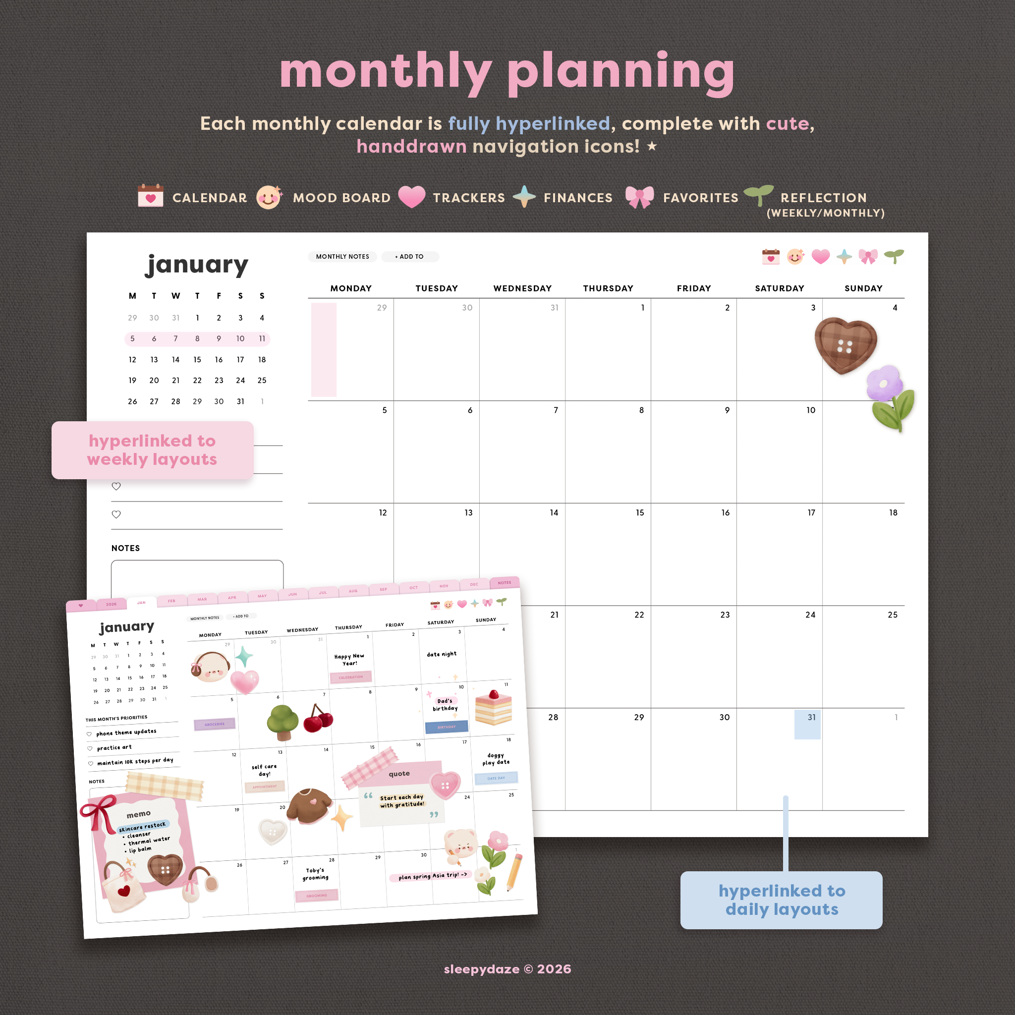 2026 Mochi Digital Planner 🧸🎀