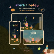 Starlit Teddy 🧸🪄 Wallpaper Set